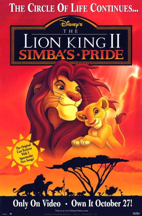 The Lion King 2 Simbas Pride 1998